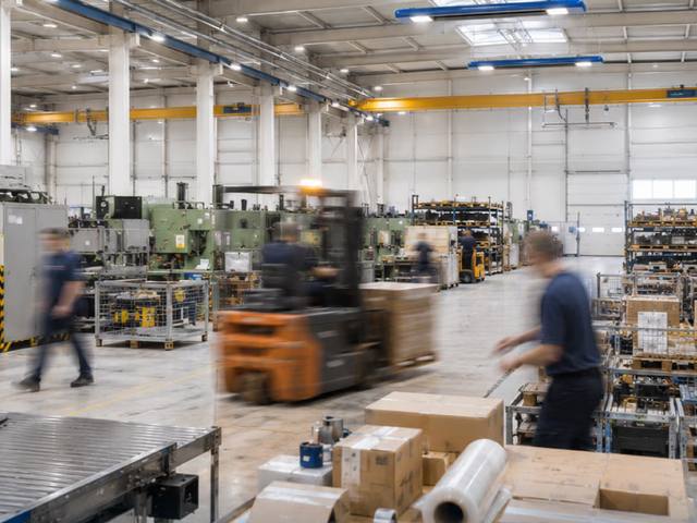 Logistikhalle mit Staplerverkehr